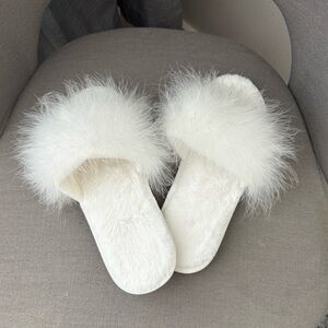 White Fuzzy Slippers